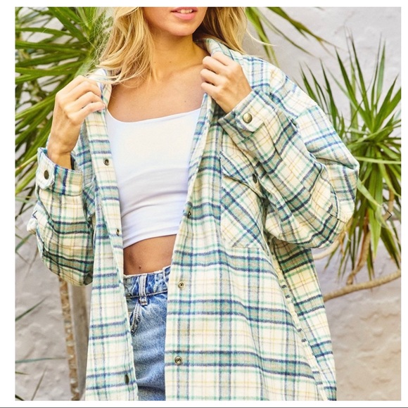 #14 Retro Chic Plaid Jacket With Fur Sherpa Inside - Picture 6 of 6